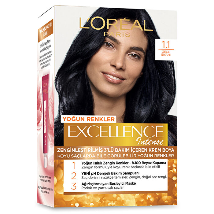 Loreal Excellence Intense Saç Boyası Yoğun Siyah 1.1