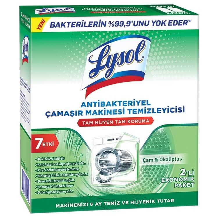 Lysol Antibakteriyel Çamaşır Makinesi Temizleyici 2X250 Ml