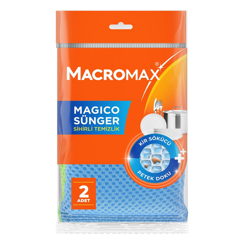 MACRO MAX Mercan Bulaşık Süngeri Bol Köpüklü 3 Adet Paket