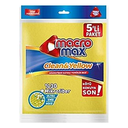Macromax Temizlik Bezi Clean & Yellow 5'li