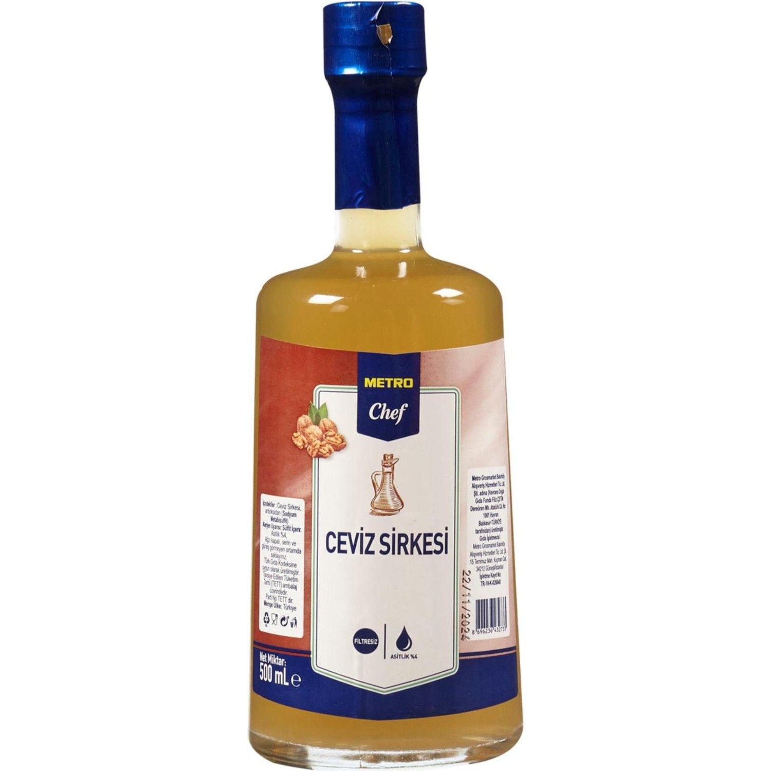 Metro Chef Ceviz Sirkesi Cam 500 Ml