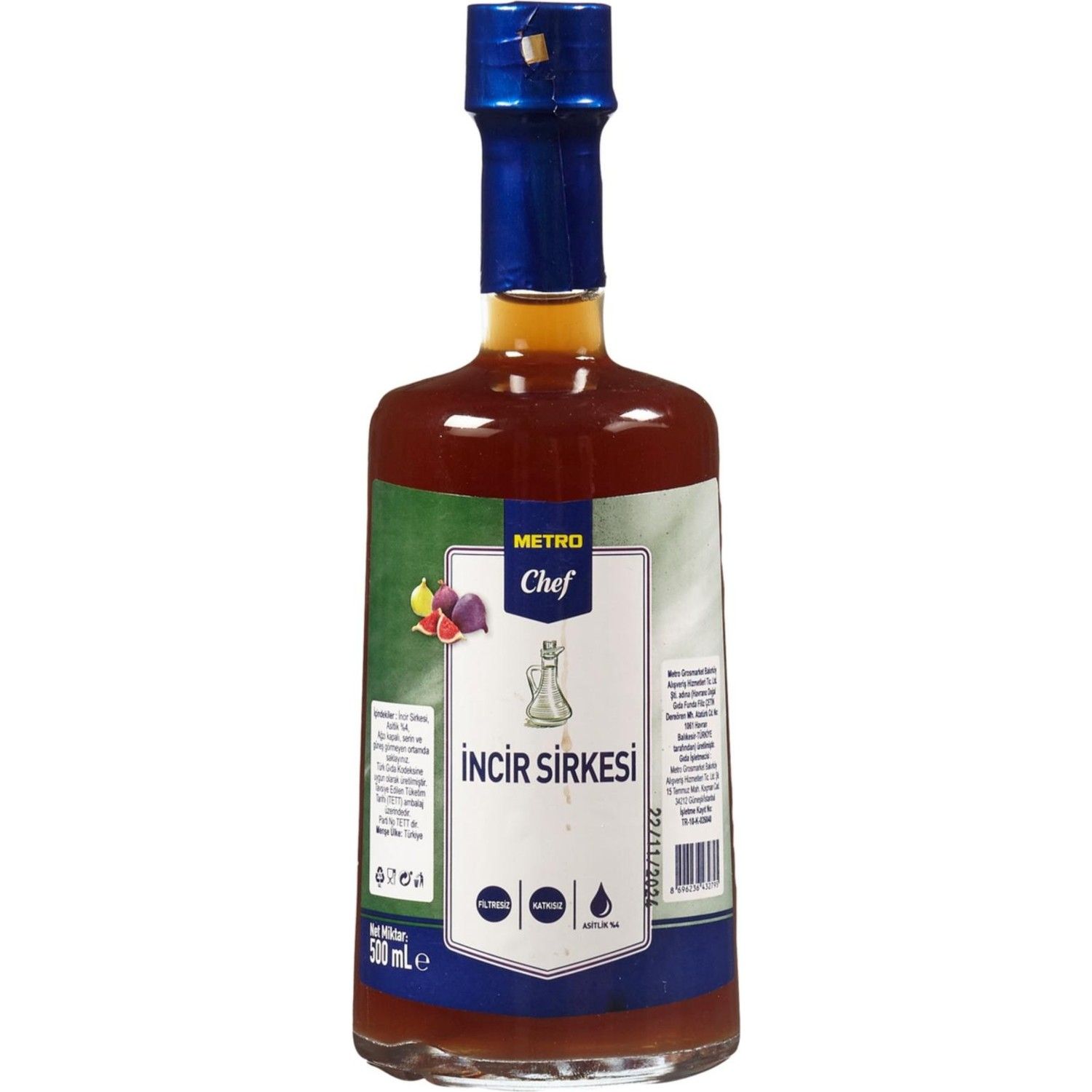 Metro Chef İncir Sirkesi Cam 500 Ml