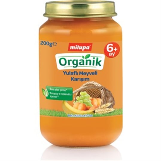 Milupa Organik Yulaflı Meyveli Karışım Kavanoz 200 Gr.