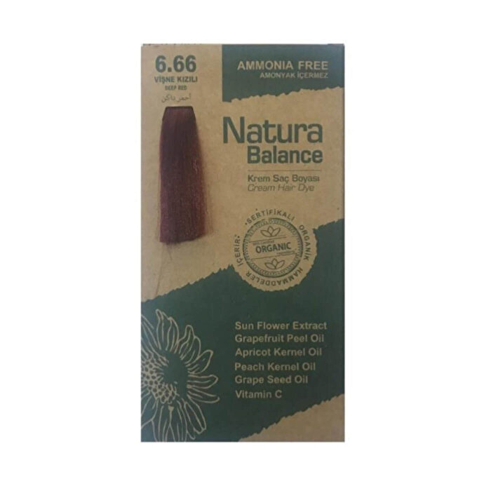 Natura Balance Krem Saç Boyası Vişne Kızılı 6.66 1 adet