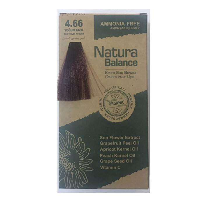 Natura Balance Krem Saç Boyası Yoğun Kızıl 4.66 1 adet