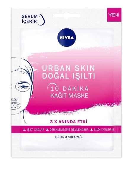 Nivea 10 Dakika Urban Skin Doğal Işıltı Kağıt Yüz Bakım Maskesi