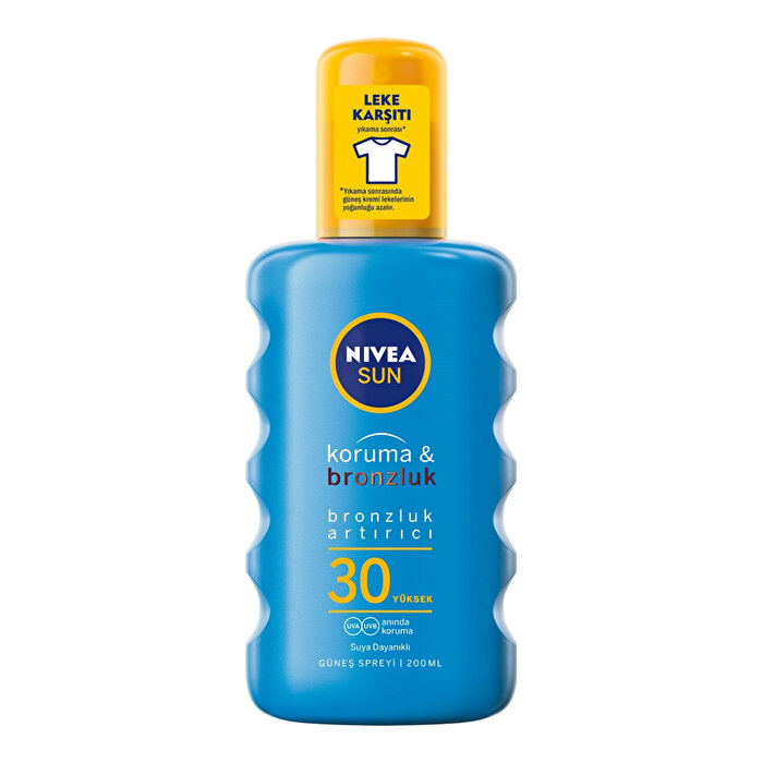 Nivea Sun Koruma ve Bronzluk Güneş Spreyi SPF 30 Yüksek Güneş Koruması ve Doğal Bronzlaştırıcı 200 ml