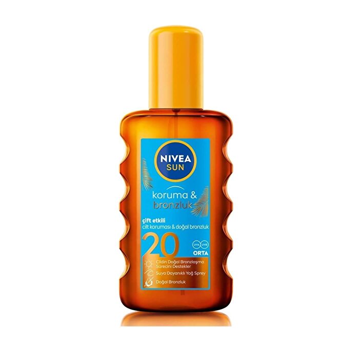 Nivea Sun Koruma ve Bronzluk Güneş Yağı Spreyi SPF 30 Yüksek Güneş Koruması ve Doğal Bronzlaştırıcı 200 ml