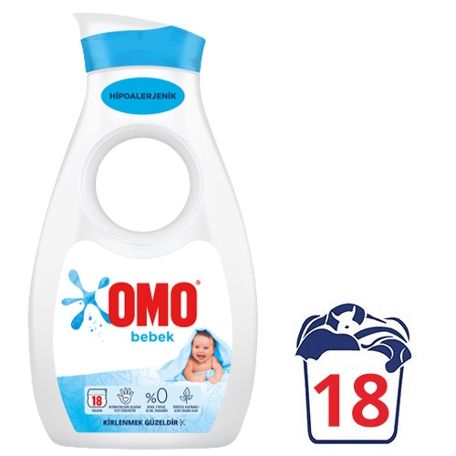 Omo Bebek Hassas Ciltler İçin Sıvı Çamaşır Deterjanı 18 Yıkama (900 ml)