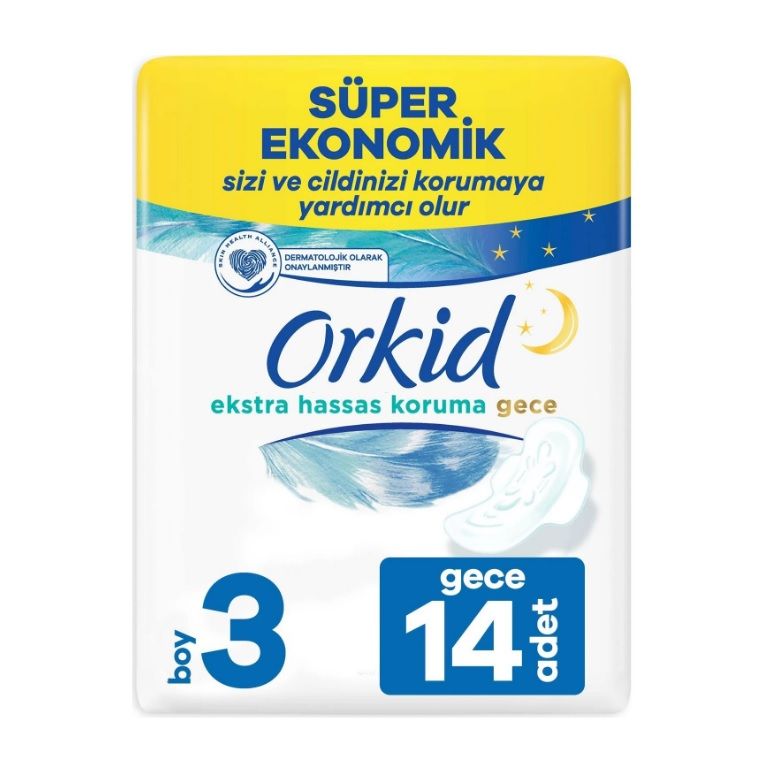 Orkid Extra Hassas Koruma Hijyenik Ped Gece 14 Adet