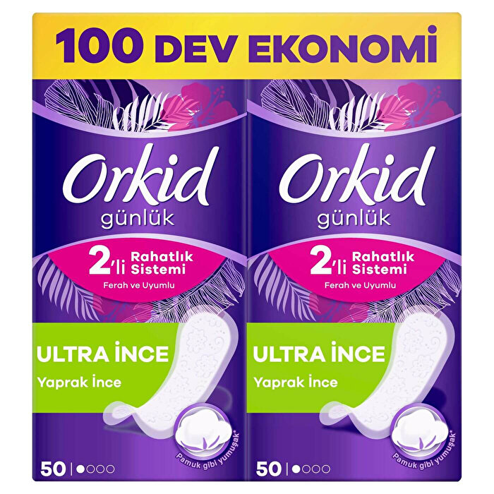 Orkid Günlük Ped Yaprak Dev Ekonomik Paket 100'lü