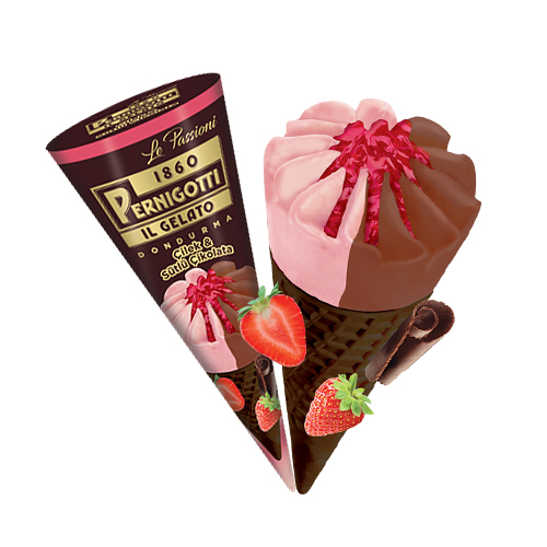 Pernigotti IL Gelato Kakaolu Kornet Çilek & Çikolata (120 ml)