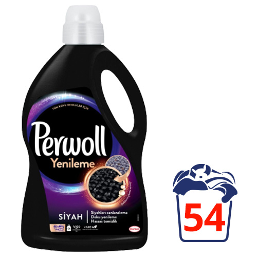 Perwoll Yenileme Siyah Sıvı Çamaşır Deterjanı 54 Yıkama (3 L)