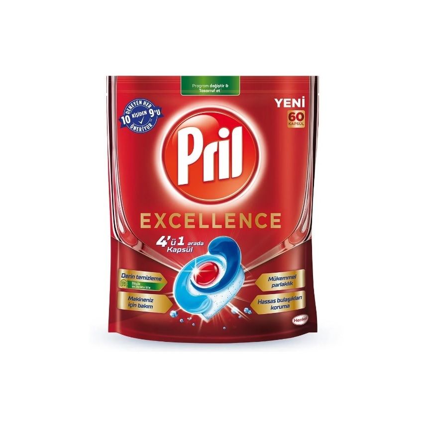 Pril Excellence Bulaşık Makinesi Deterjanı 60 Adet Kapsül