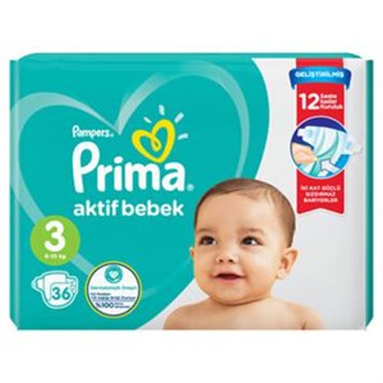 Prima Aktif Bebek Bebek Bezi 3 Beden 44'lü Fırsat Paketi