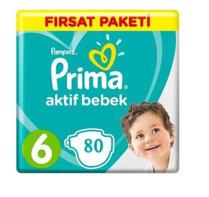 Prima Aktif Bebek Bezi 6 Beden Extra Large 80 Adet