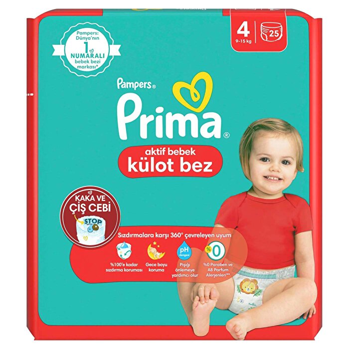 Prima Bebek Bezi 4 Beden Maxi 25'li