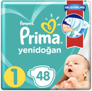 Prima Bebek Bezi Aktif Bebek 1 Beden Standard Paket 48 Adet