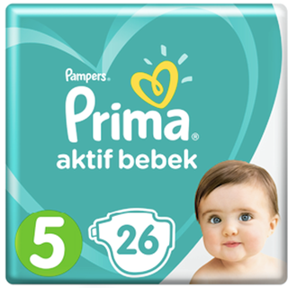Prima Bebek Bezi Aktif Bebek 5 Beden Junior Paketi 26 Adet