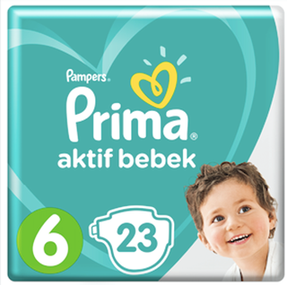 Prima Bebek Bezi Aktif Bebek 6 Beden Ekstra Large Paketi 23 Adet