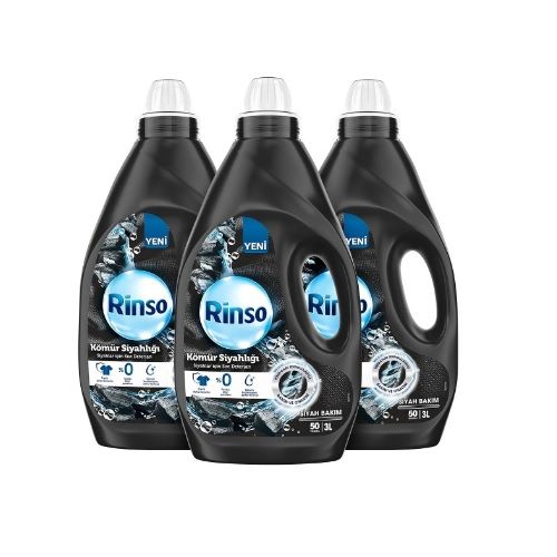Rinso Sıvı Deterjan Kömür Siyahlığı 3 Lt x 3 Adet