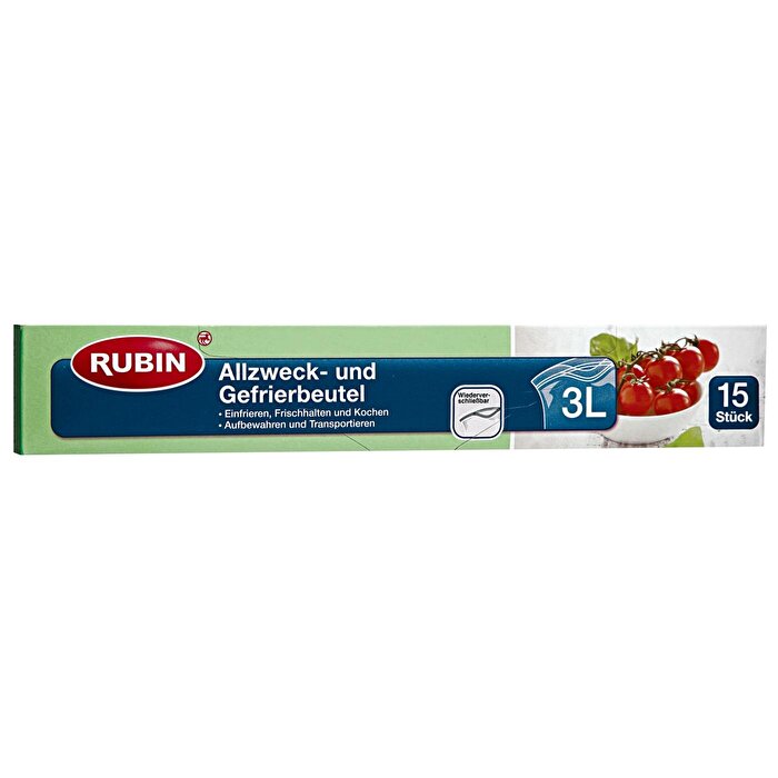 Rubin Kilitli Poşet - 3 Litre Çok Amaçlı 15'li