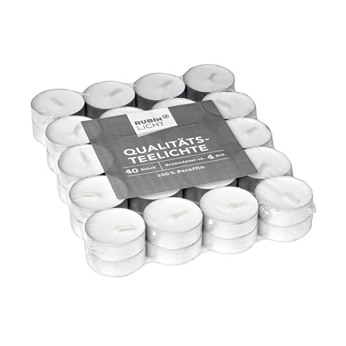 Rubin Licht Tealight Beyaz, 40'lı