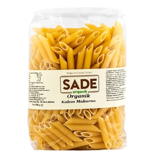 Sade Organik Kalem Makarna 500 Gr.