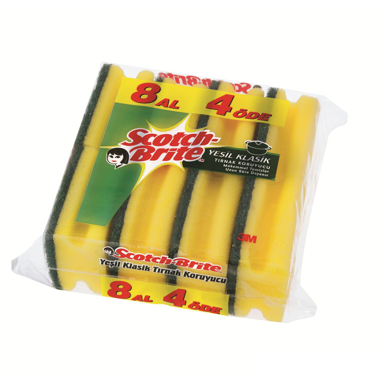 Scotch Brite 8 Adet Sünger Yeşil Klasik Tırnak Koruyucu