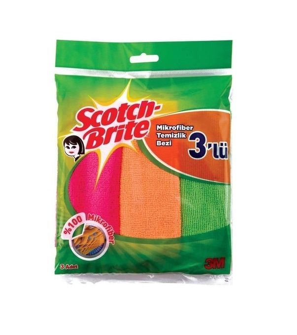 Scotch Brite Mikrofiber Renkli Temizlik Bezi 3 Adet