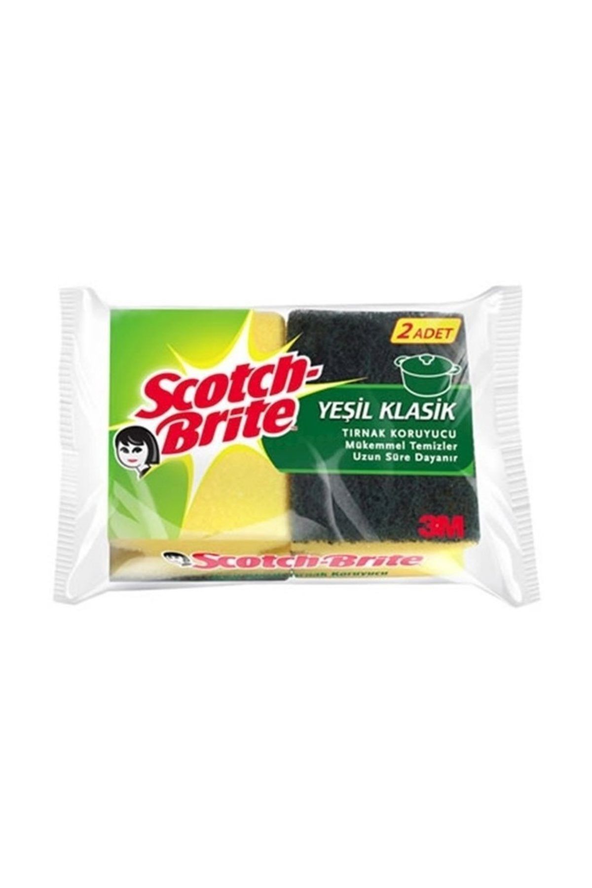 Scotch Brite Oluklu Bulaşık Süngeri Yeşil 2'li Paket