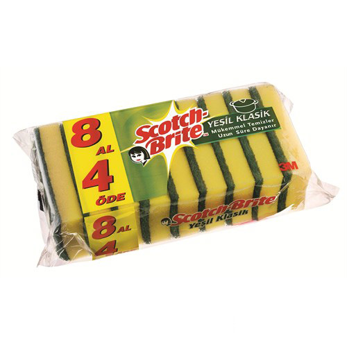 Scotch Brite Sünger Yeşil Klasik 8 Adet
