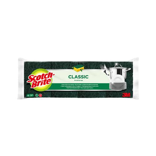Scotch Brite Sünger Yeşil Oluklu 4 lü
