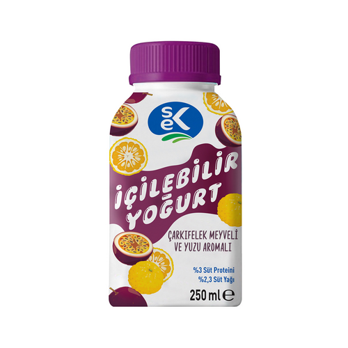SEK Çarkıfelek Meyveli ve Yuzu Aromalı İçilebilir Yoğurt 250 ml