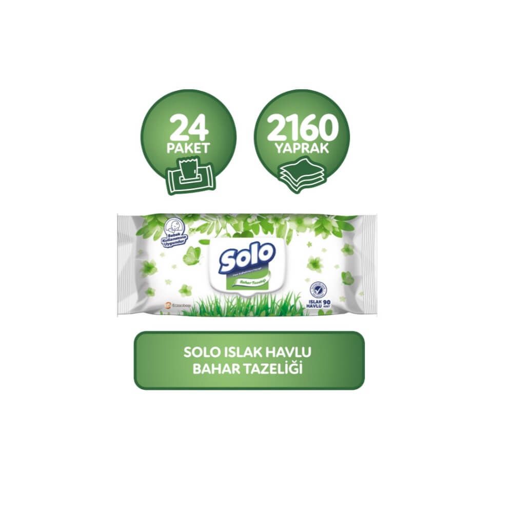Solo Islak Havlu 90 Yaprak x 24 Adet