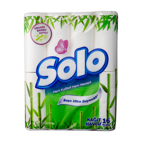 Solu Kağıt Havlu 12 Rulo Bambu Katkılı