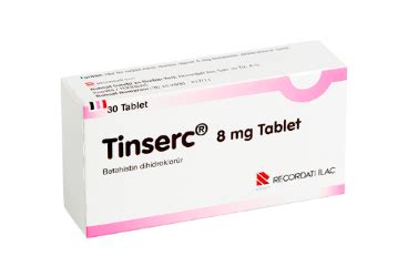 Yeni Recordati İlaç Tinserc 8 mg 30 Tablet