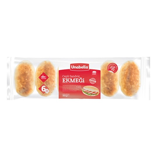 Unabella Mini Cepli Sade Ekmek 360 Gr 6'lı