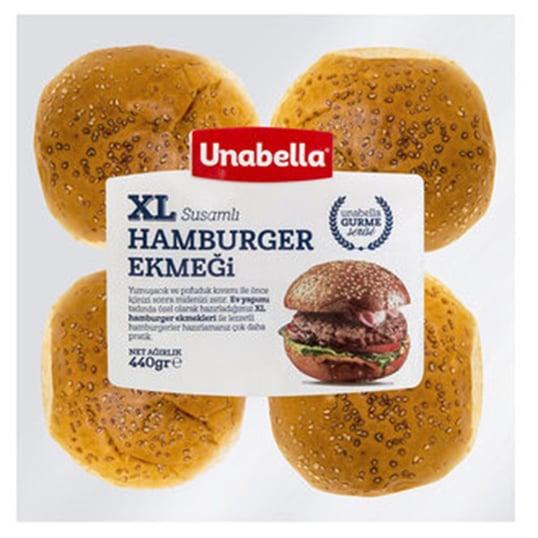 Unabella XL Hamburger Ekmeği 440 Gr