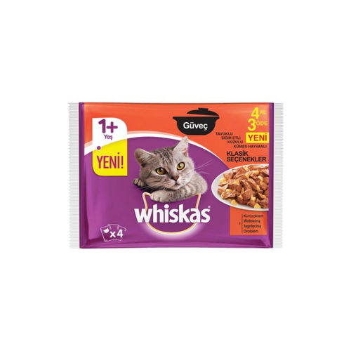 Whiskas Kedi Maması Güveç Klasik Yavru 4x85 gr