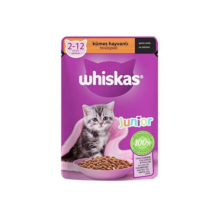 Whiskas Pouch Yavru Kümes Hayvanlı Yaş Kedi Maması 85 Gr