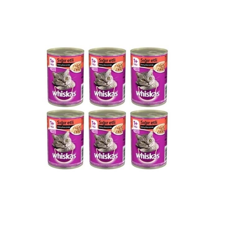 Whiskas Sığır Etli Kedi Konservesi 400 Gr x 6 Adet