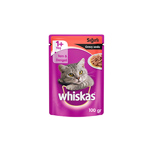 Whiskas Sığır Etli Yaş Kedi Maması (100 g)